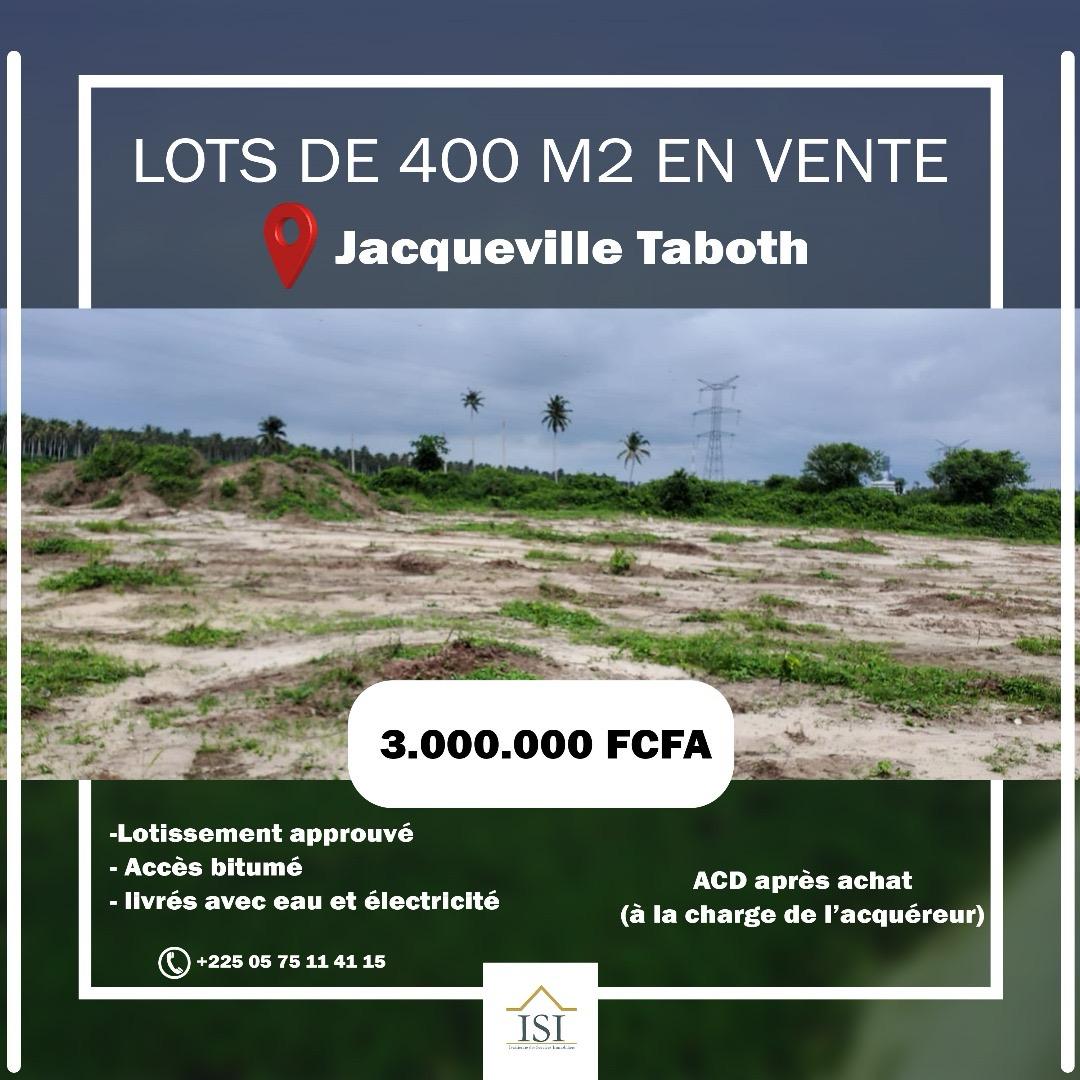Lots de 400 M² à Jacqueville Taboth