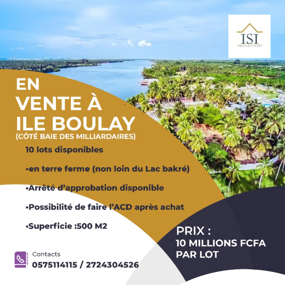 10 lots de 500 M² a l'île boulay
